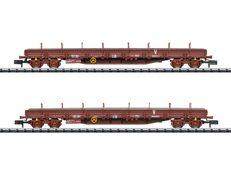 Minitrix Güterwagen-Set Flachwagen mit Rungen SNCF Ep. VI 18290